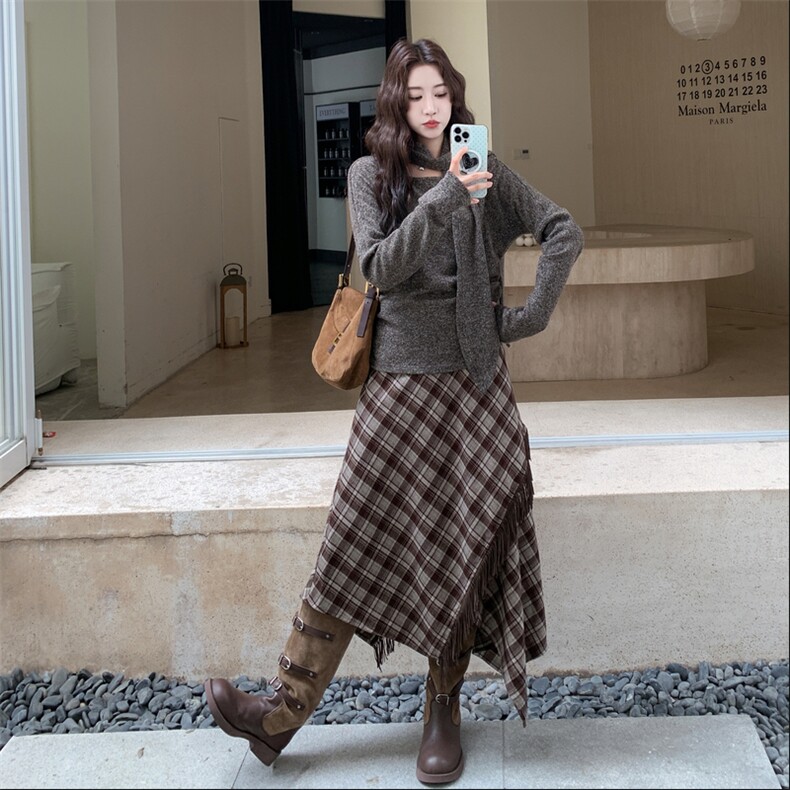 现货-春季新款咖色两件套203-9520-P155-K238,女装套装/套裙,浙宝203