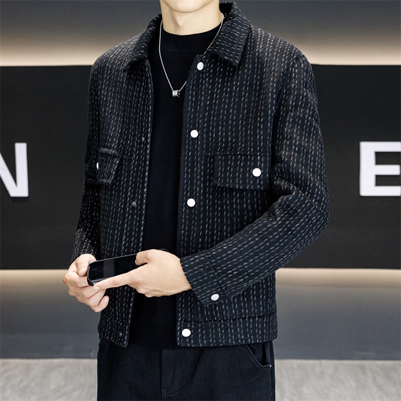 2025年英伦风宽松外套男双面50%羊毛毛呢店主夹克582216P160，男装夹克，星座301B-1