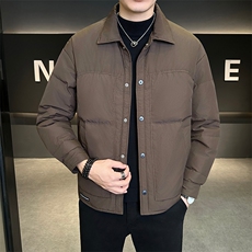 新款男士小翻领羽绒服夹克加厚防寒309B-3-81062-P185，男装夹克，星座1409-3