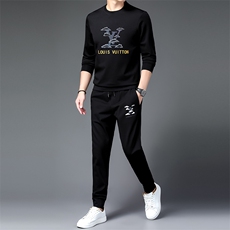 秋冬季新款休闲印花保暖卫衣套装打底衫中青年时尚潮流两件套，男装休闲套装，电商B212（原钱塘6029）