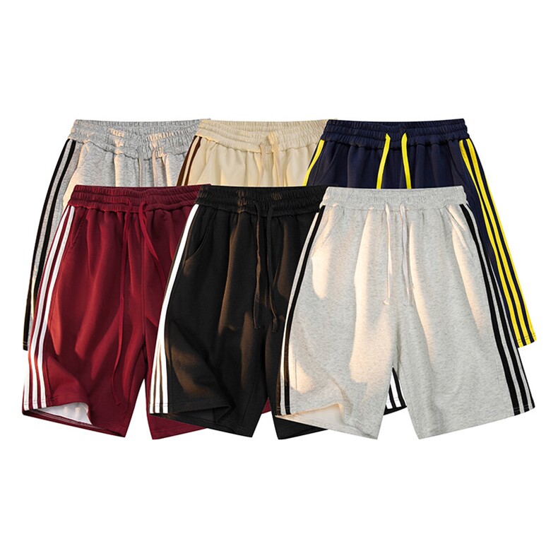 抖音得物高品质二开重磅华棉夏季三条杠织带短裤休闲运动五分裤，男装休闲裤，电商A486-1