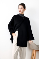 2025年秋季一粒扣韩版双面呢大衣时尚百搭通勤简约休闲，女装双面呢大衣，森墨