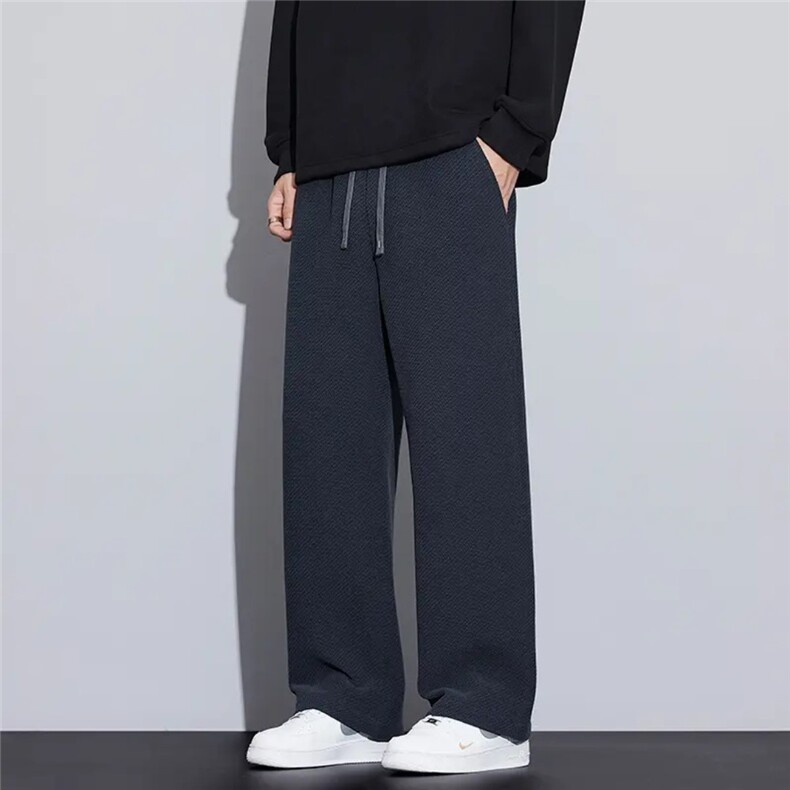 毛呢裤子男韩版秋冬新款加绒加厚九分西裤男士宽松垂感西装裤休裤，男装西服套装，星座505-2（原电商A260-1)