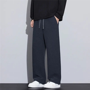 毛呢裤子男韩版秋冬新款加绒加厚九分西裤男士宽松垂感西装裤休裤，男装西服套装，星座505-2（原电商A260-1)