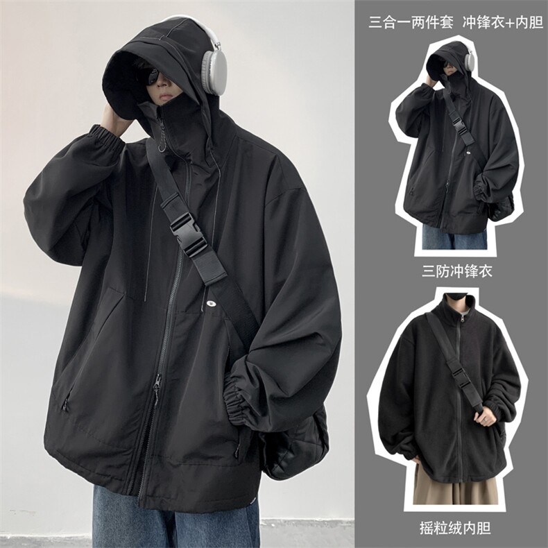 抖音直播！冲锋衣防风防水三合一外套夹克男两件套 XH36SHY-P97图片