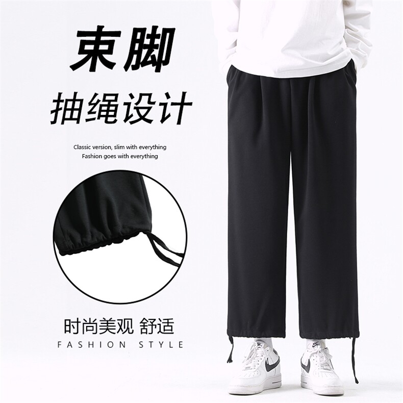夏季简约黑色卫裤男潮牌宽松百搭束脚裤休闲裤WK525-1特批25,男装休闲裤,星座718-1