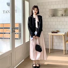 新款黑色小香风外套2609-外套P165-K268连衣裙P145-K218，女装短外套，2C007