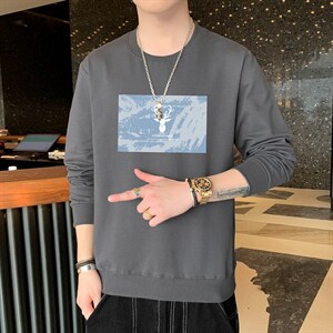 秋冬男装2026新款青少年小鹿印花休闲套头卫衣1210-2-F050-P15图片