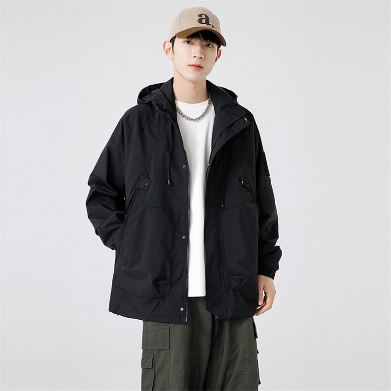 山系连帽夹克男士春秋新款户外冲锋衣工装上衣外套J90-P40,男装夹克,星座1403B