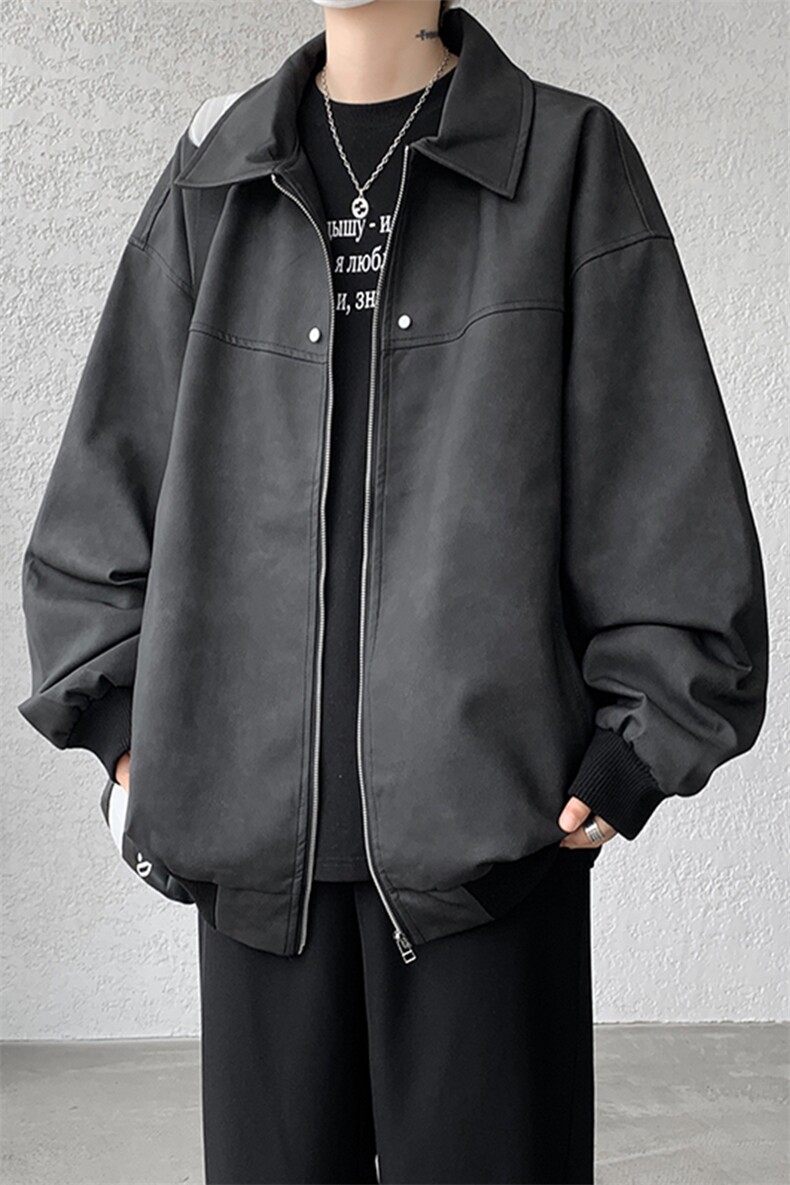 8XL-M脏脏痞帅皮衣外套男秋冬加厚PU皮夹克宽松大码皮袄JK006P95,男装夹克,电商B312