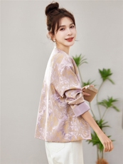 现货2026年春季中式新款时尚简约短外套款号62316，女装短外套，靓衣阁