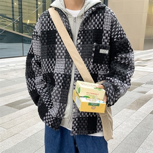 1506/QW10220/P58春秋新款高级感编织衬衫外套保暖男女同款夹克图片