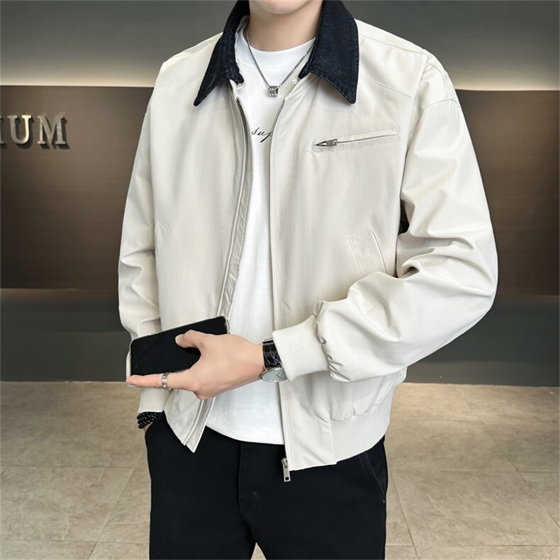 店主风2025秋季新款假两件时尚宽松夹克外套男JK181-P120控160,男装夹克,电商A413