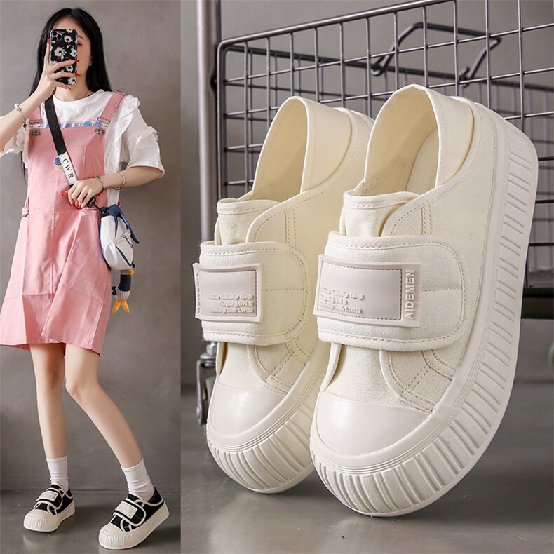 帆布鞋女2024新款学生韩版ins百搭厚底板鞋春秋休闲鞋，女鞋帆布鞋，电商A223