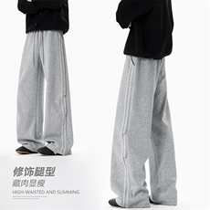 美式侧边条纹休闲卫裤男秋季新款2025宽松阔腿裤子-A2250TP45控68，男装休闲裤，电商B241