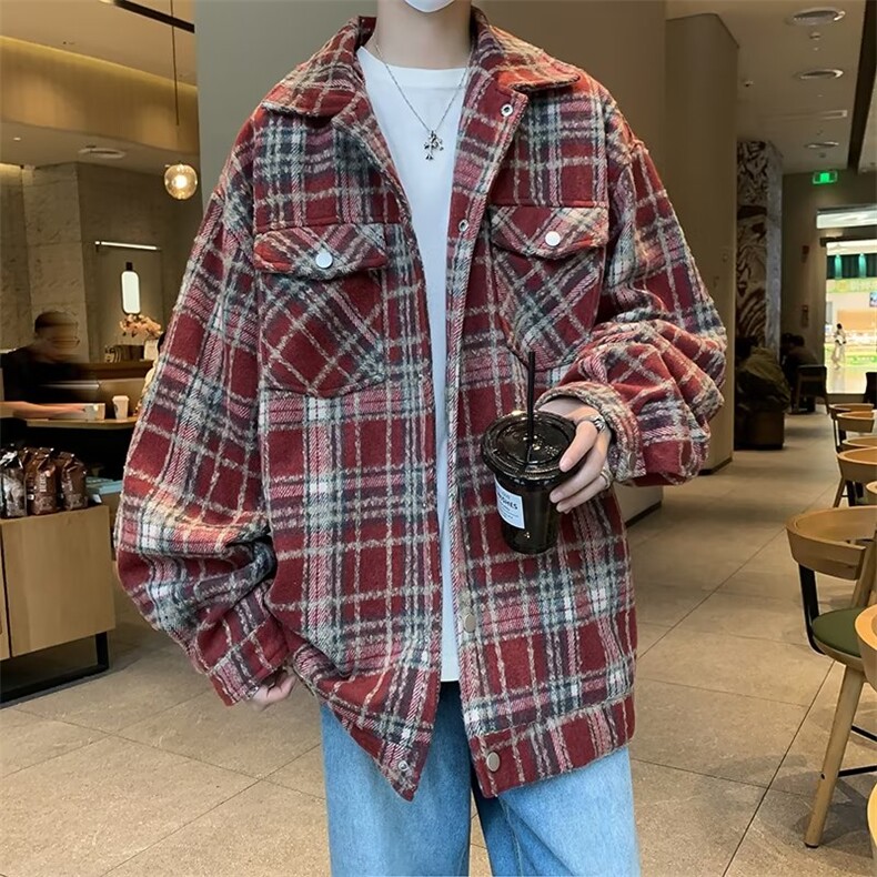 小香风外套男春秋季薄款日系格子上衣服美式情侣痞帅夹克J47,男装夹克,星座1116A-1（原606A）