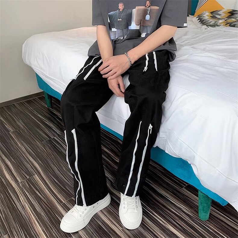 高街vibe风工装裤男ins潮牌嘻哈宽松直筒美式休闲长裤K07089-P40,男装休闲裤,星座308B-1