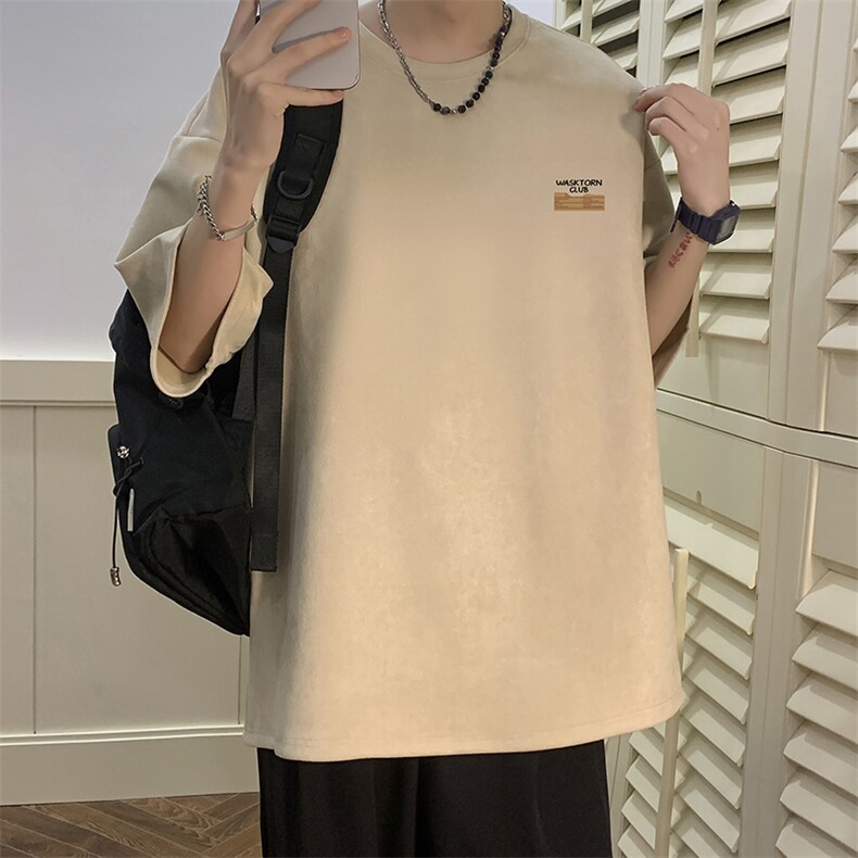 麂皮绒短袖t恤男大码半袖男酒店风JD82350-P25,男装T恤,电商A040