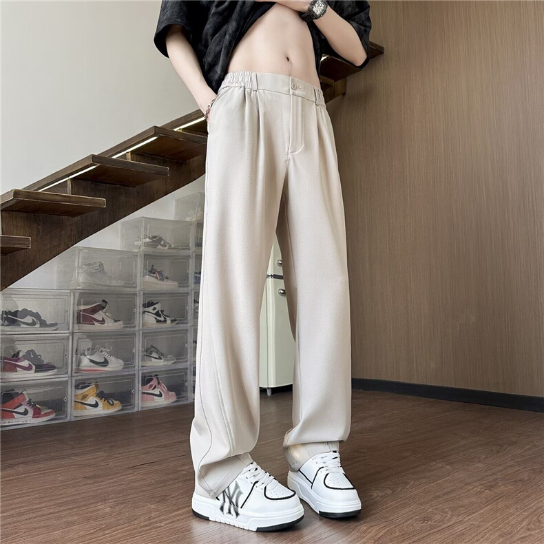 西裤男生直筒宽松垂坠感高级感夏季薄款休闲裤美式高腰休闲裤，男装西裤，星座410-7