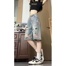 破洞牛仔短裤女2025新款夏季外穿中裤子宽松休闲五六分裤N837，男装牛仔裤，星座1116A（原606A-3）