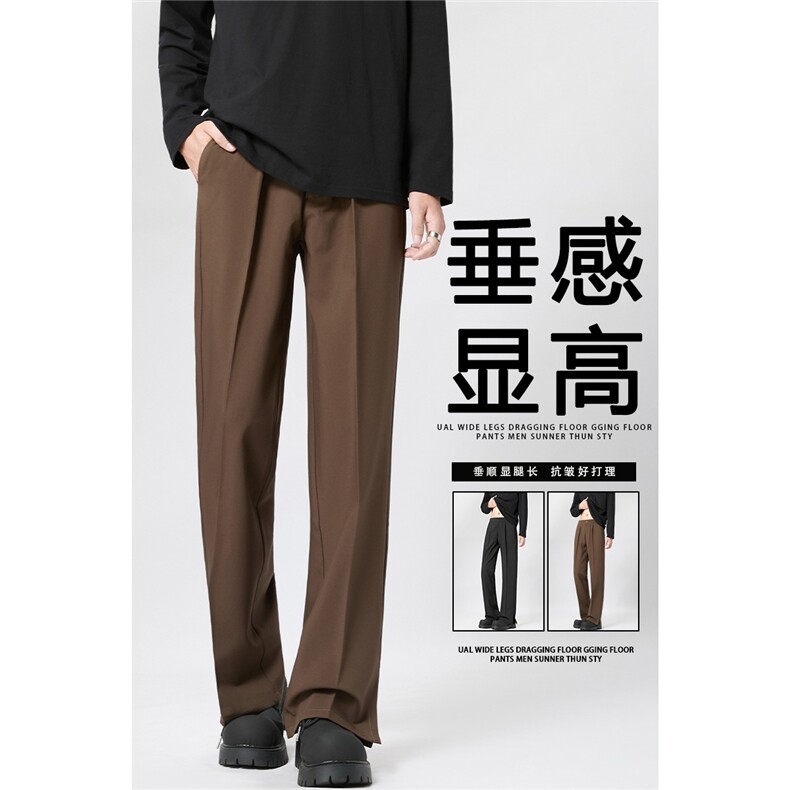 休闲裤男春秋季男装宽松高级垂感免烫西裤直筒运动长裤子8066P43,男装西裤,星座410-2