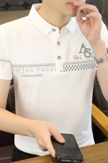 25021-P35春季休闲时尚T恤男短袖打底衫商务休闲修身短袖POLO衫，男装T恤，电商D310B-1