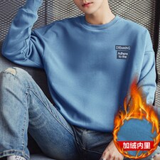 2026冬季新款男士加绒印花卫衣潮款学生打底1511A-2-F013加绒-P19图片