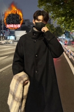 立领毛呢舒适加厚棉衣中长款大衣外套男J5277J加棉-特P105控188，男装棉衣，电商A001