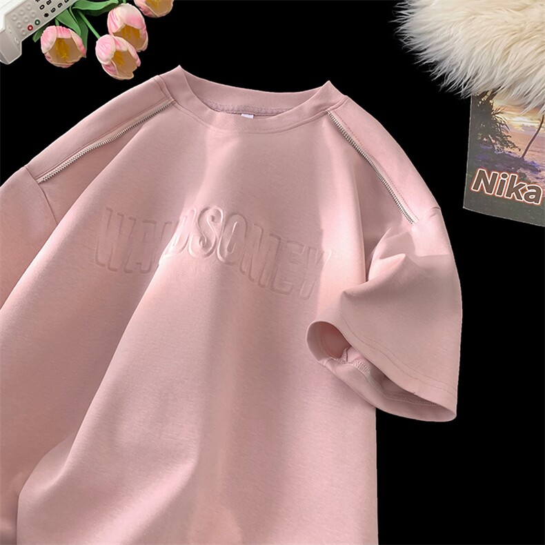 钢印曼巴棉拉链280克短袖宽松大码T恤TT8313特p35控59，男装T恤，星座804-1