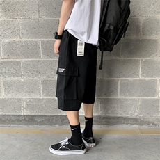 910A-D港风夏装新款工装短裤七分裤男情侣宽松休闲裤，男装休闲裤，星座910A