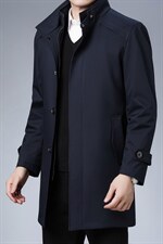 2023春秋季新款中长款风衣中年男士纯色商务休闲时尚潮流外套男装，男装风衣，电商B212（原钱塘6029）