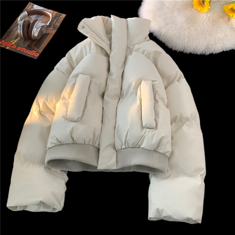美式冬季复古短款棉服男潮高级感设计感加厚外套情侣 D374 P128图片