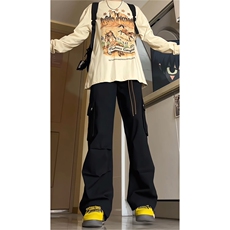 春季加长版工装裤男高个子阔腿直筒伞兵裤188cm110裤子KZ012P78，男装工装外套，电商B312
