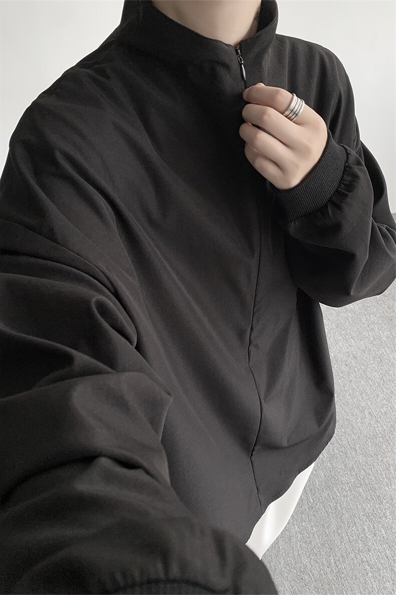 老钱风假两件春秋季轻薄男女混纺懒人休闲帅时尚宽松衬衫外套夹克,男装夹克,电商B319