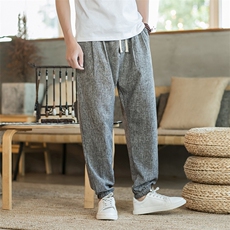20夏季大码日系复古束脚宽松休闲裤韩版潮工装哈伦长裤K101/P35，男装休闲裤，钱塘713