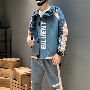 2021春秋新款夹克外套男装搭配一套潮流韩版休闲套装DS873T图片