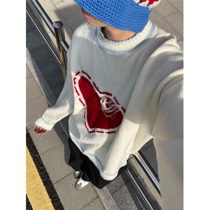 自拍图，XZ1005-1-TTH631-P65-秋冬心型爱心毛衣图片