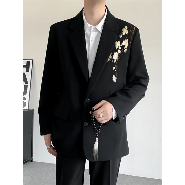 1506/QW230/P60秋季高级感工亮片休闲西服外套男痞帅演出西装潮流,男装西服套装,星座1506