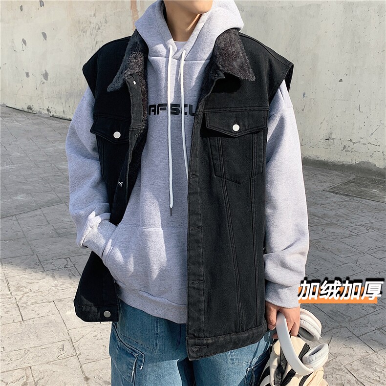 MJ205J-p68-限价98抖音情侣工装棉马甲男外穿大码羊羔毛cityboy,男装工装外套,星座116