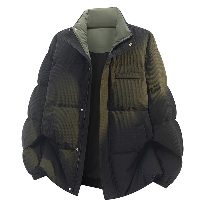 2025高街肌理感立领羽绒服情侣新玉米格冬90白鸭绒SYR2601-P240，男装羽绒服，星座610B-1