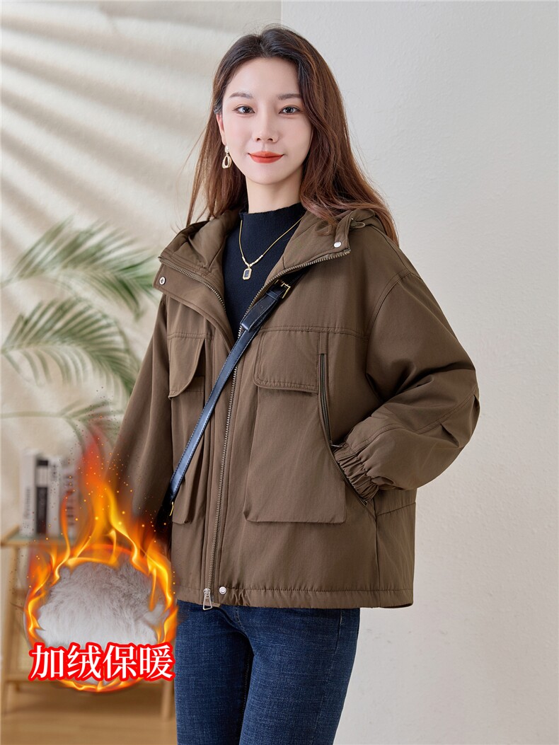 现货！现货！加绒加厚派克服2025冬季女装新款宽松休闲连帽棉服,女装棉衣/棉服,以桐