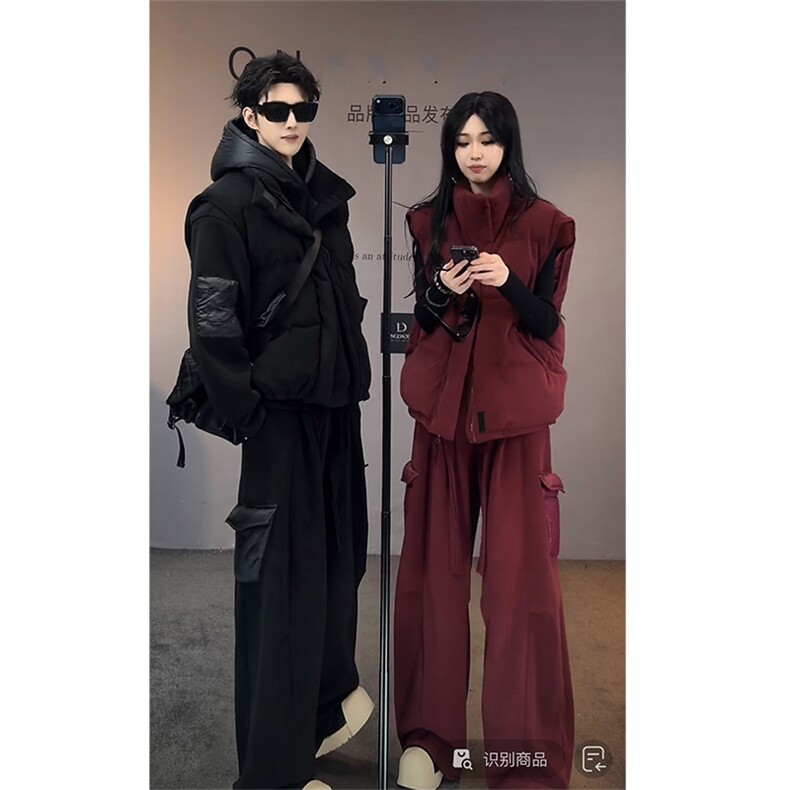 休闲三件套连帽卫衣棉马甲长裤男M359-P98W359-P68K359-P75,女装马甲,电商B267