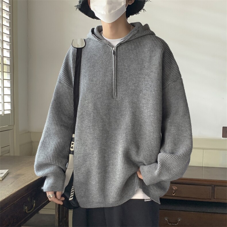 秋冬男套头半拉链连帽毛衣宽松针织衫外套M3611-P65,男装针织衫/毛衣,星座1212