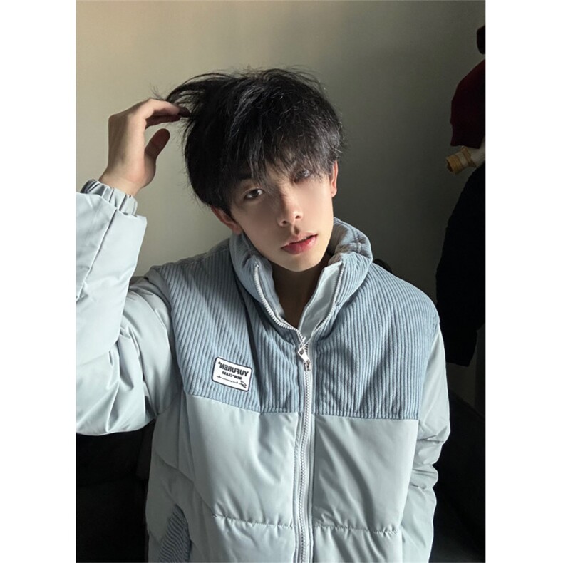 A294-P98冬季棉服外套情侣男女灯芯拼接外套棉服立领上衣,男装棉衣,星座911