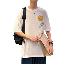 ！春夏新款纯棉宽松短袖T恤男士情侣体恤衫男DX01-P20，男装T恤，电商B367