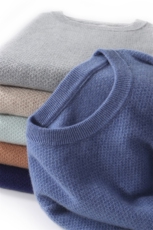 秋冬季新款舒适时尚百搭男士蜂窝圆领羊绒衫男装，男装羊绒套衫，绒韵雅