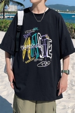 1图案已注册港风日系中性情侣大码M-5XL风短袖DT7735P28控45，男装T恤，星座226-2