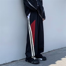 春夏新男士休闲口袋拉链条纹三杆束脚裤长裤运动裤K005-P38，男装休闲裤，星座308B-1