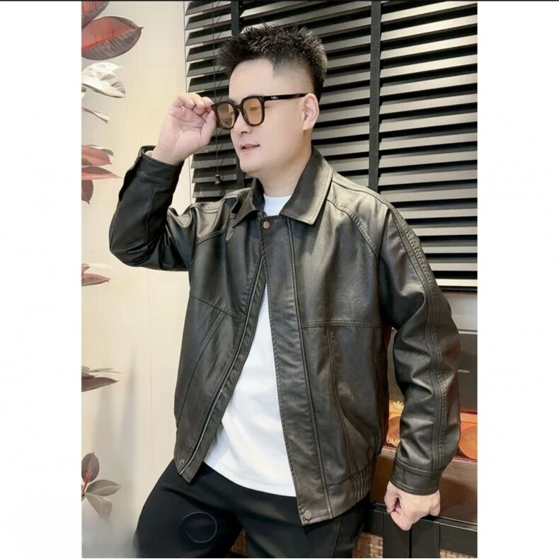 韩版潮流美式复古休闲皮衣加绒立领皮衣A329-JR8806-P165,男装皮衣,电商A329
