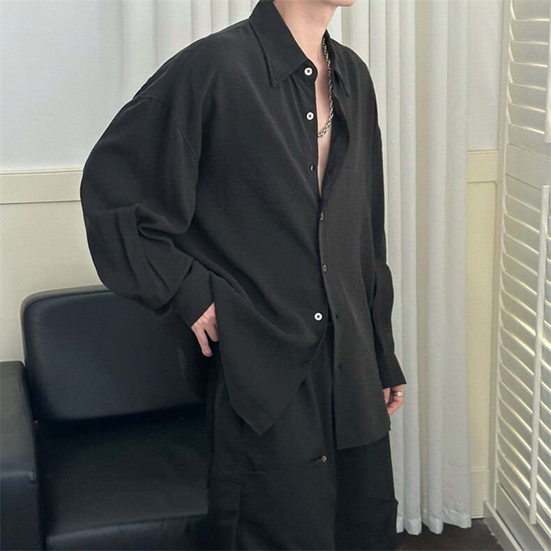 初秋新款-痞帅高品质长袖衬衫男宽松休闲上衣A351-AC25618-特批65,男装衬衫,电商A351